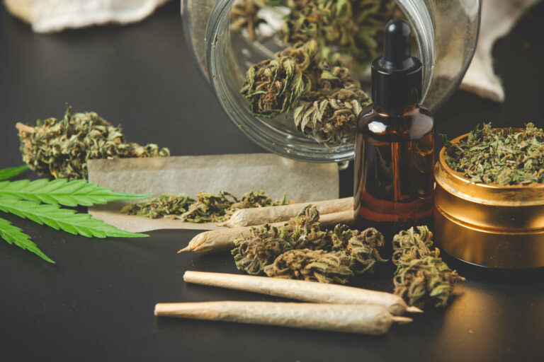 Marijuana Buds With Marijuana Joints Cannabis Oil 1 Scaled