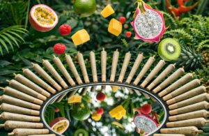 Selection of premium pre-rolls from Garden Greens and RYTHM at A21 Wellness NJ